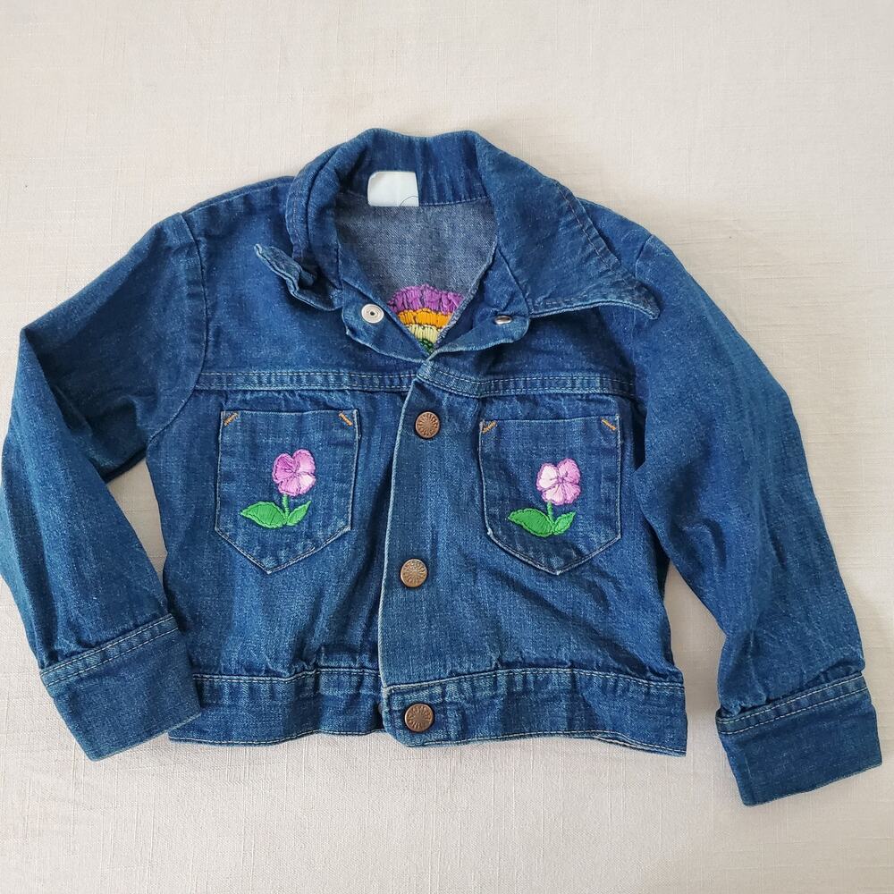 Vintage Turkey Floral Jean Jacket 3t - Picture 2 of 7